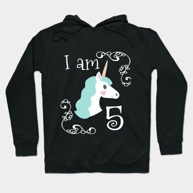 Unicorn 5th birthday Hoodie by Fellball